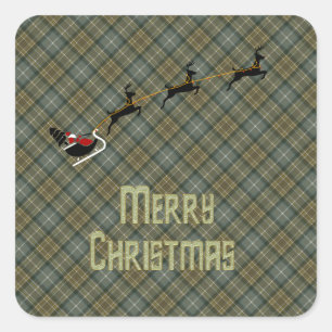 MacKellar Weathered Scottish Tartan Quadratischer Aufkleber