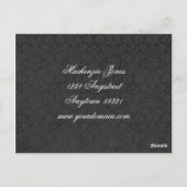 Mackenzie #2 Black Damask Chic Bow Card Postkarte (Rückseite)