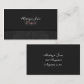 Mackenzie #3 Black Damask Chic Business Card Visitenkarte (Vorne/Hinten)