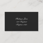 Mackenzie #3 Black Damask Chic Business Card Visitenkarte (Rückseite)