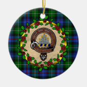 MacKenzie Abzeichen & Tartan Personalisierte Weihn Keramik Ornament (Vorne)