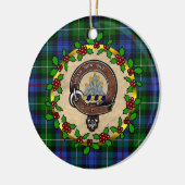 MacKenzie Abzeichen & Tartan Personalisierte Weihn Keramik Ornament (Links)