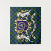 MacKenzie Clan Abzeichen & Unicorns w/Tartan Wandteppich (Vorderseite)