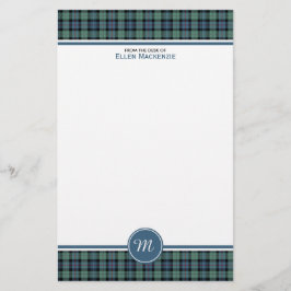 Mackenzie Clan Ancient Tartan Monogram Stationery Briefpapier