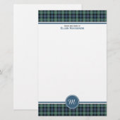 Mackenzie-Clan Ancient Tartan Monogramm-Papier Briefpapier (Vorne/Hinten)