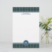 Mackenzie-Clan Ancient Tartan Monogramm-Papier Briefpapier (Stehend Vorderseite)