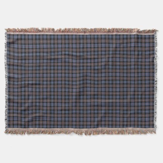 Mackenzie Clan Brown and Blue Reproduction Tartan Decke (Vorderseite)
