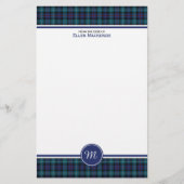Mackenzie Clan Modern Tartan Monogram Stationery Briefpapier (Vorderseite)