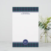Mackenzie Clan Modern Tartan Monogram Stationery Briefpapier (Stehend Vorderseite)