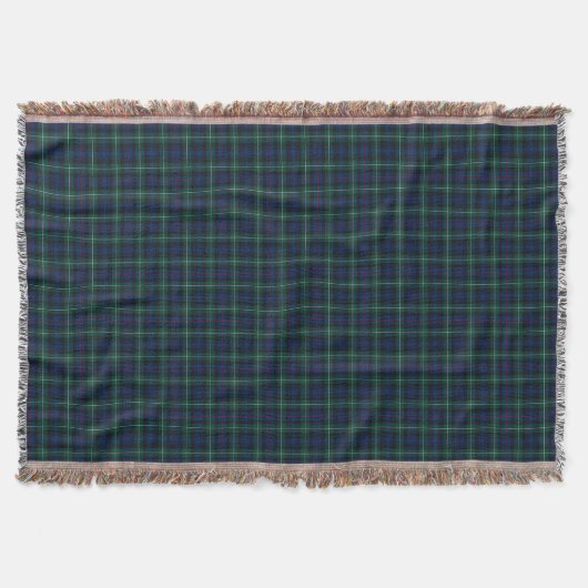 Mackenzie Clan Royal Blue und Forest Green Tartan Decke (Vorderseite)