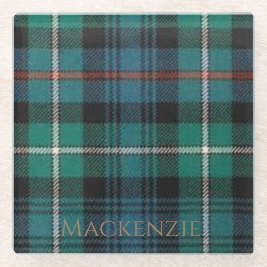 Mackenzie Clan Tartan Glass Untersetzer (Vorderseite)
