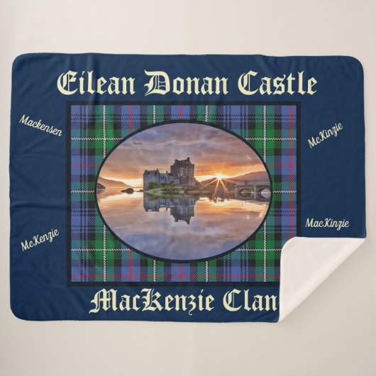 MacKenzie Clans Eilean Donan Castle Tartan Sherpadecke (Vorderseite (Horizontal))