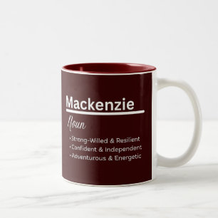 Mackenzie Mädchen Personalisierte Namens-Tasse Zweifarbige Tasse