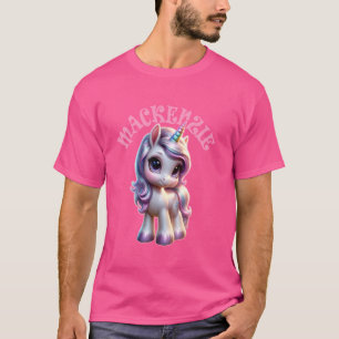 Mackenzie Niedlich Unicorn Design für Mädchen Name T-Shirt