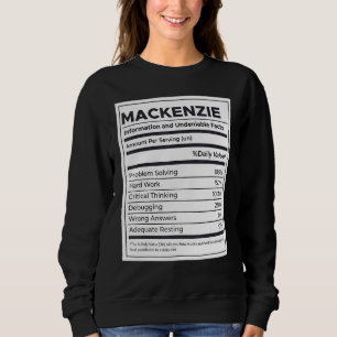 Mackenzie Nutrition Information Problem lösen Sweatshirt