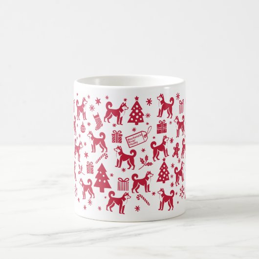 Mackenzie River Husky Weihnachtsdesign Kaffeetasse (Mittel)