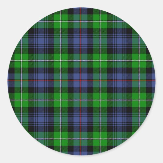 MacKenzie Tartan (alias Seaforth Highlanders Tarta Runder Aufkleber (Vorderseite)