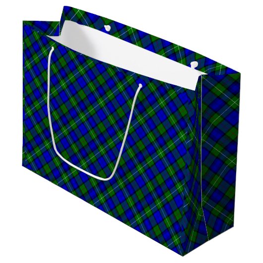 MacKenzie tartan blau kariert Große Geschenktüte (Vorderseite Schrägansicht)