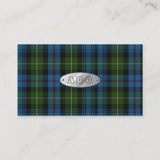 MacKenzie Tartan Monogram Business Cards Visitenkarte (Vorderseite)