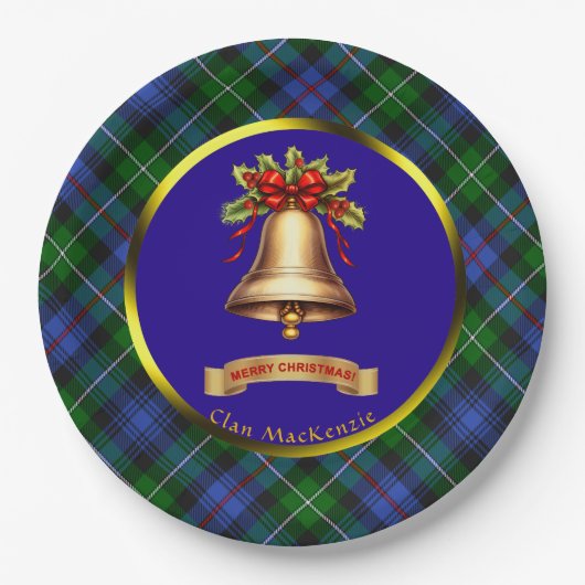 MacKenzie Tartan Personalisierte Weihnachten Pappteller (Vorderseite)