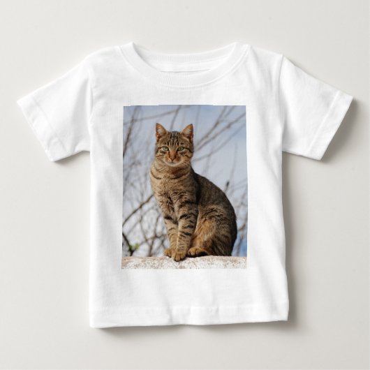 Mackerel Tabby Cat Baby T-shirt (Vorderseite)