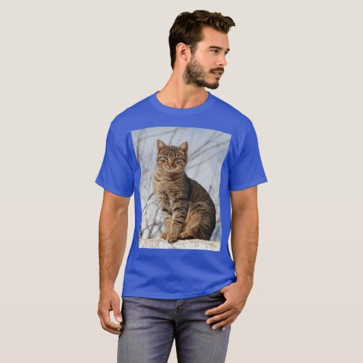 Mackerel Tabby Cat T-Shirt (Vorne ganz)