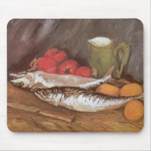 Mackerels, Lemons and Tomatoes by Vincent van Gogh Mousepad