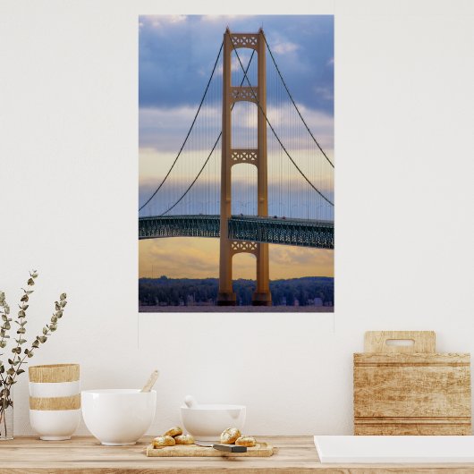 Mackinac Bridge #1083 Poster (Küche)
