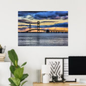 Mackinac Bridge #1155 Blue Poster (Heimbüro)