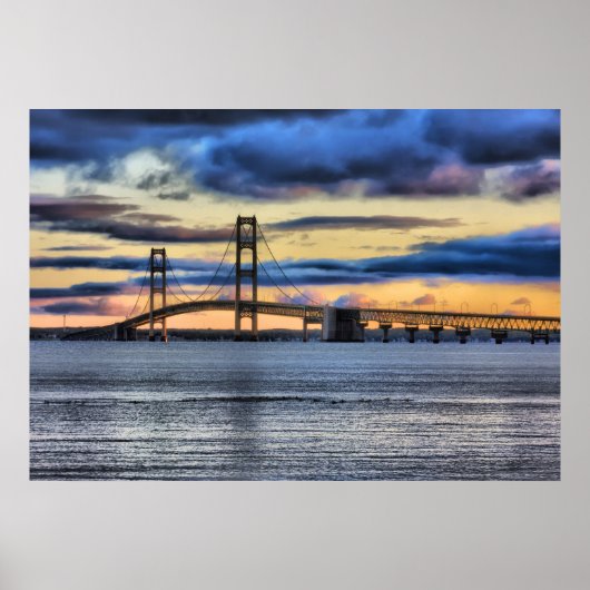 Mackinac Bridge #1155 Blue Poster (Vorne)