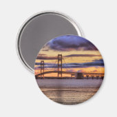 Mackinac Bridge 1155 Gold Magnet (Vorderseite/Rückseite)