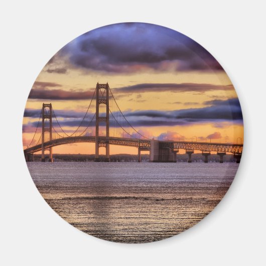 Mackinac Bridge 1155 Gold Magnet (Vorne)