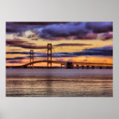 Mackinac Bridge #1155 Gold Poster (Vorne)