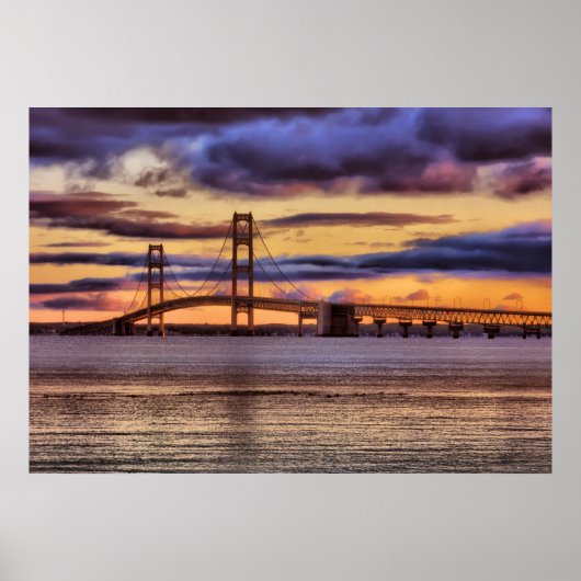 Mackinac Bridge #1155 Gold Poster (Vorne)