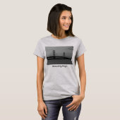 Mackinac Bridge am dunklen Graustufen-T - Shirt (Vorne ganz)