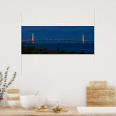 Mackinac Bridge at Night, Michigan Poster (Küche)