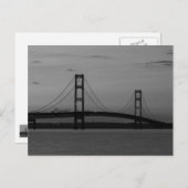 Mackinac Bridge bei der Abendkraut Postkarte (Vorne/Hinten)