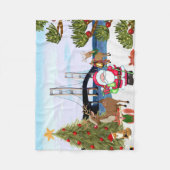 Mackinac Bridge Christmas Fleece Blanket (Vorderseite)