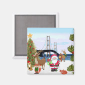 Mackinac Bridge Christmas Magnet (Vorderseite/Rückseite)