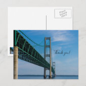 Mackinac Bridge Danke Postcard Postkarte (Vorne/Hinten)