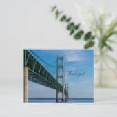 Mackinac Bridge Danke Postcard Postkarte (Stehend Vorderseite)