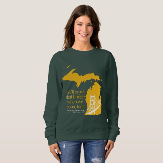 Mackinac Bridge dunkles Sweatshirt - gelb (Vorne ganz)