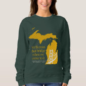 Mackinac Bridge dunkles Sweatshirt - gelb (Vorderseite)