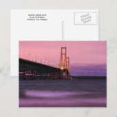 Mackinac Bridge Dusk Postkarte (Vorne/Hinten)