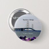 Mackinac Bridge Frühjahr St. Ignace Federknopf Button (Vorne & Hinten)