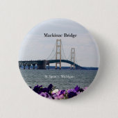Mackinac Bridge Frühjahr St. Ignace Federknopf Button (Vorderseite)