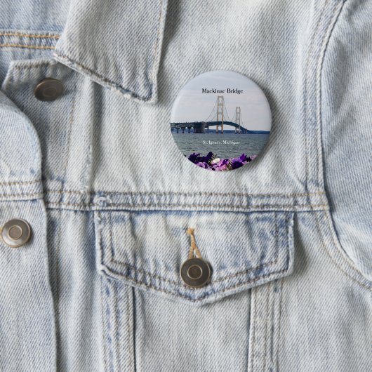 Mackinac Bridge Frühjahr St. Ignace Federknopf Button (Beispiel)