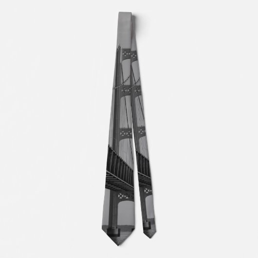 Mackinac Bridge Grayscale Neck Tie Krawatte (Vorderseite)