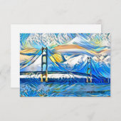 Mackinac Bridge-Karte RSVP Karte (Vorne/Hinten)