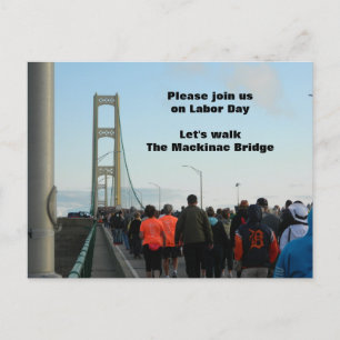 Mackinac Bridge Labour Day Walk Jährliche Veransta Feiertagspostkarte